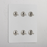 6G Two Way Toggle Switch - Paintable Polished Nickel 