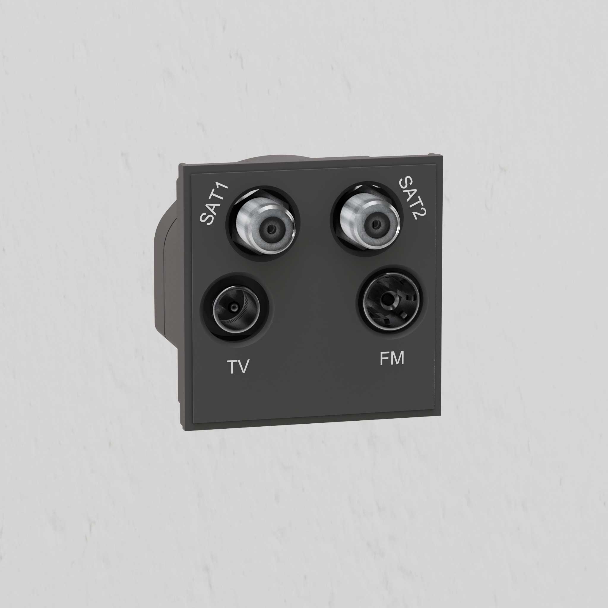 Aerial 4 Outlet Module - Black