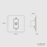 TV Outlet Socket - Polished Nickel White