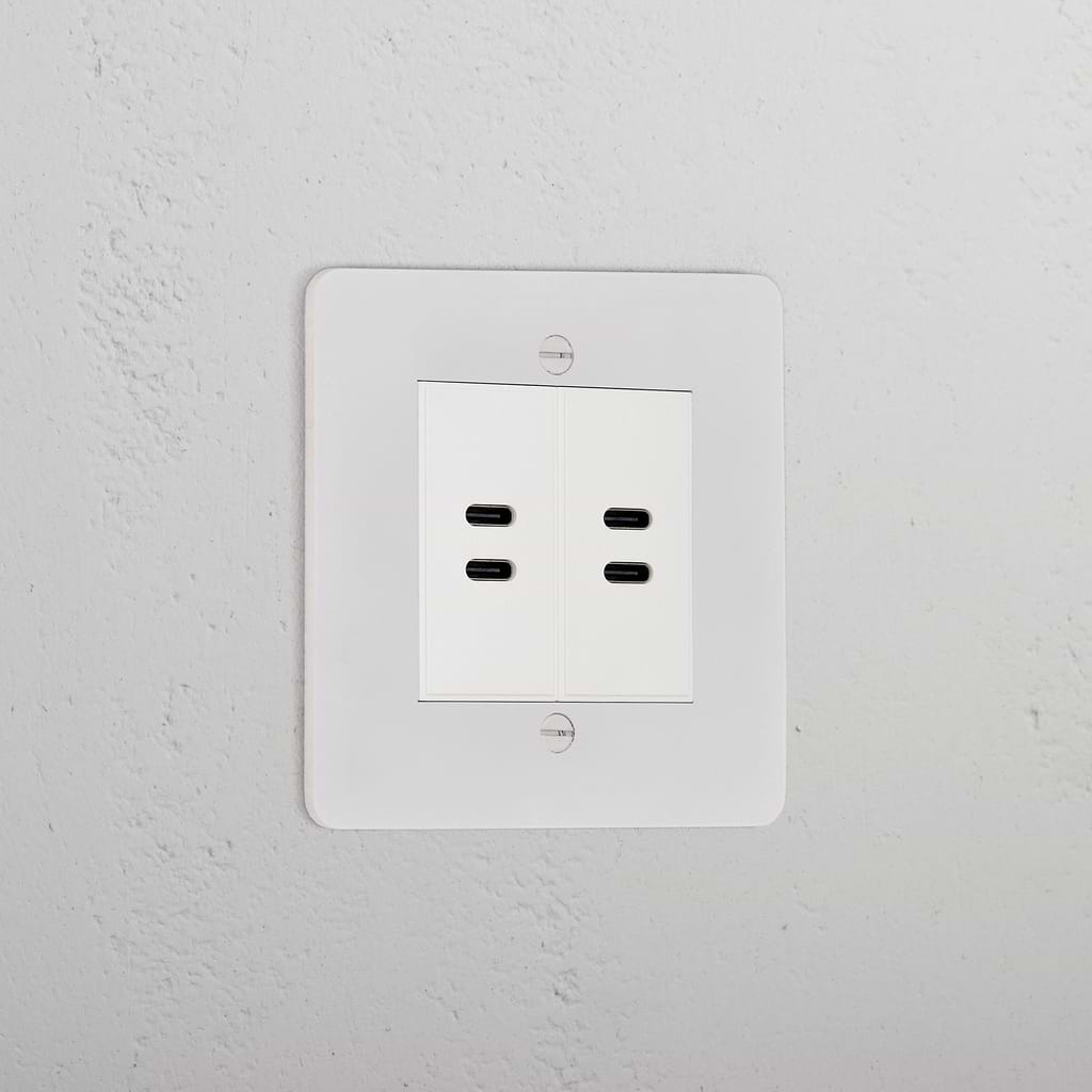 2x USB C+C Socket _ Paintable White