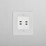 2x USB C+C Socket _ Paintable White