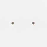 Pair of polished nickel sash window stops on a plain white background.
