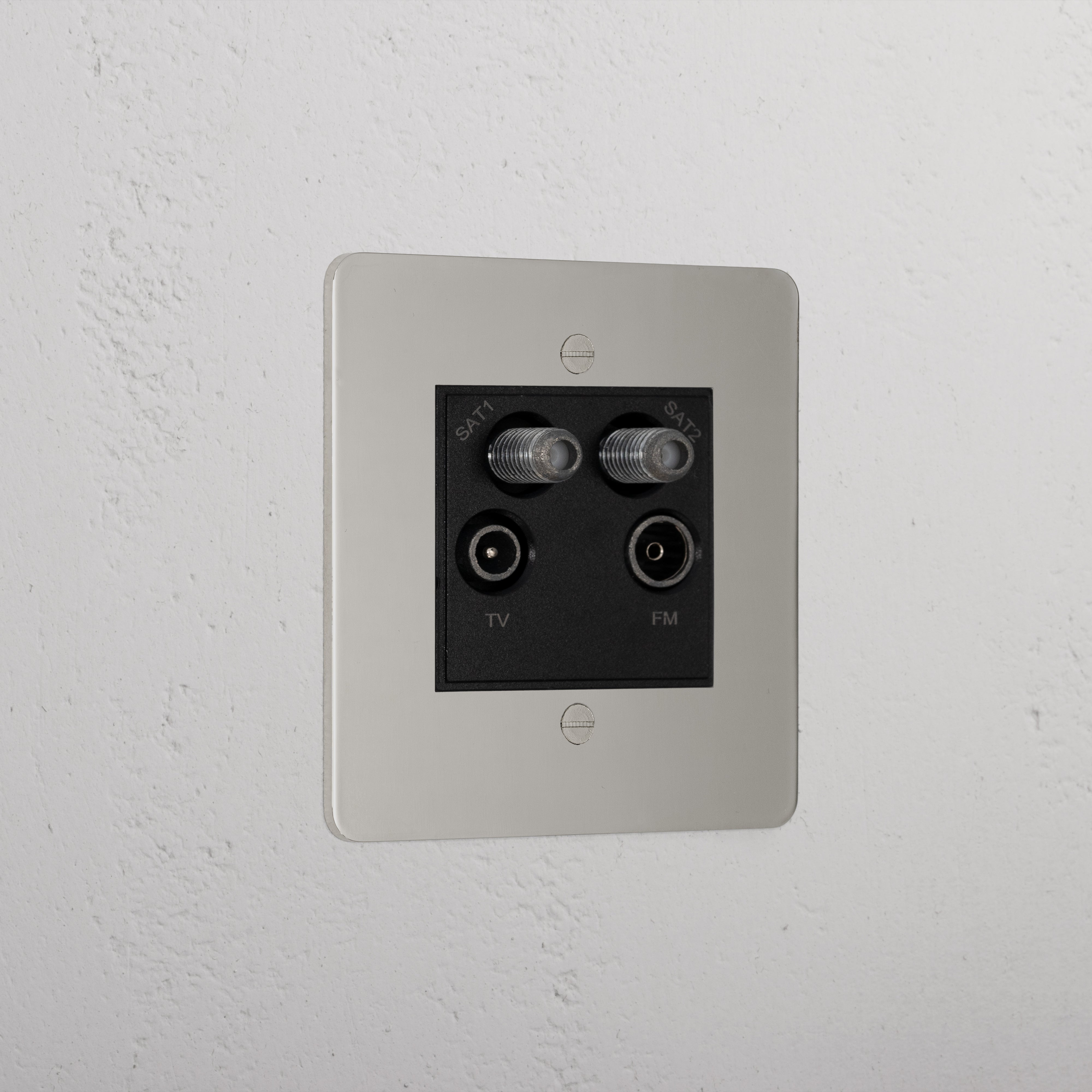 Premium Polished Nickel Aerial Socket Black