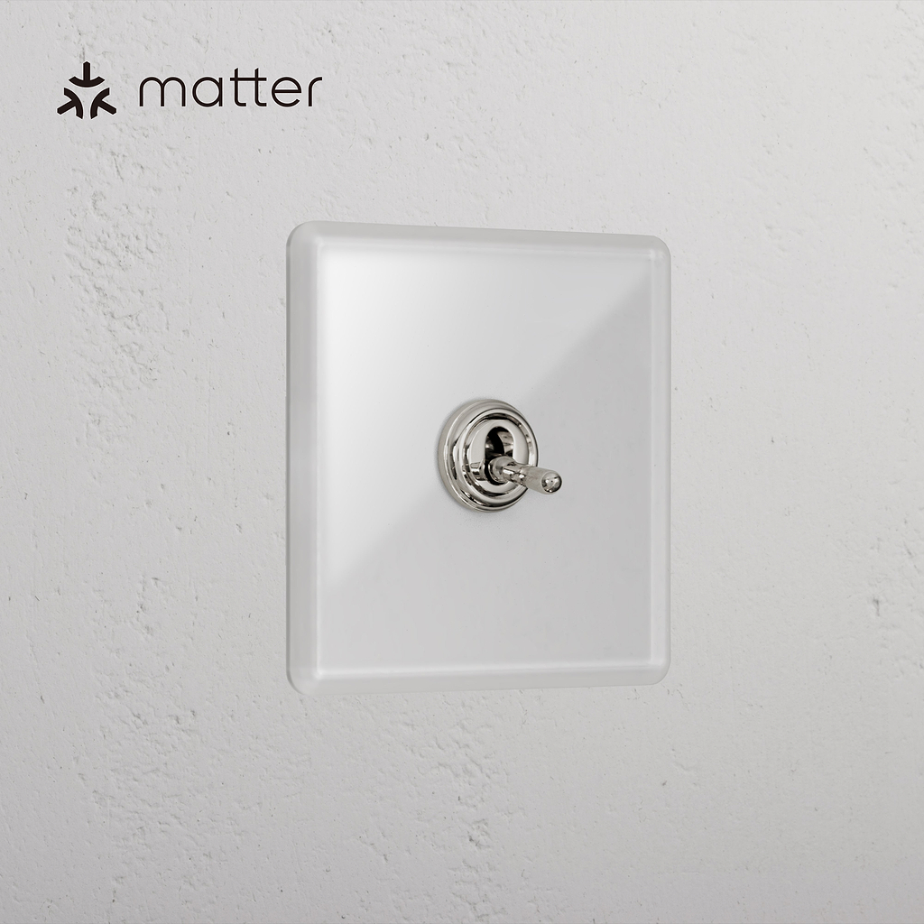 1G Smart Retractive Toggle Switch – Clear Polished Nickel