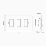 3G Two Way Rocker Switch - Antique Brass Black