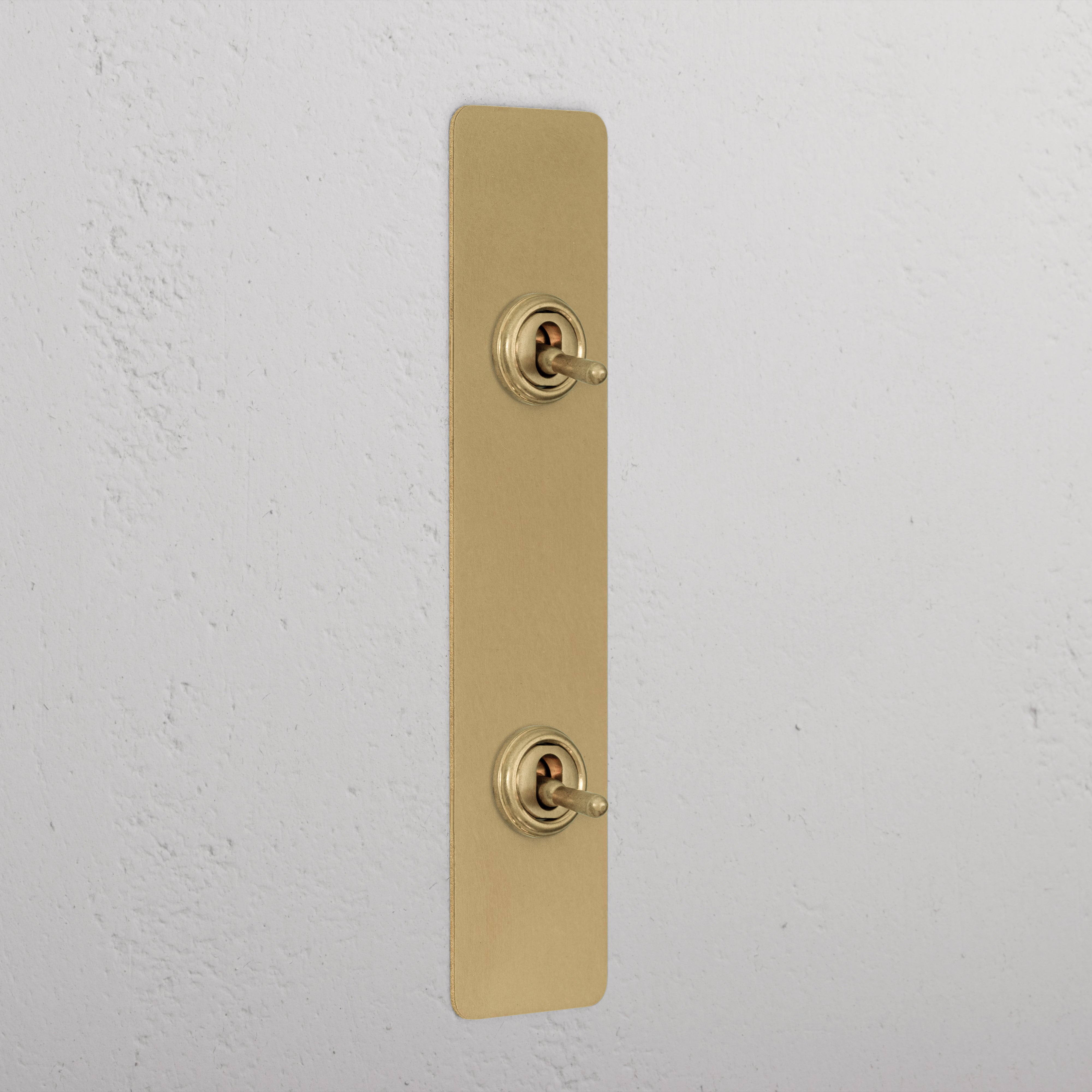 2G Architrave Two Way Toggle Switch - Antique Brass 