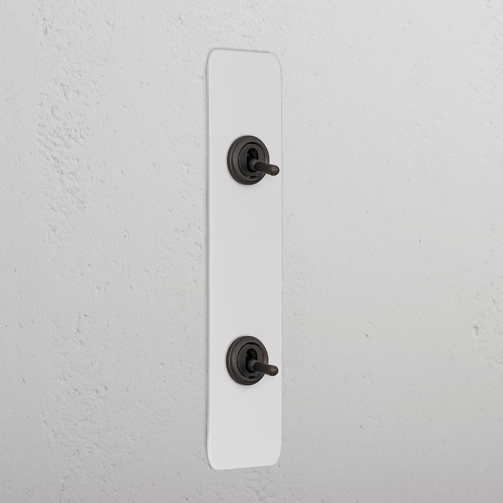 2G Architrave Two Way Toggle Switch - Paintable Bronze  
