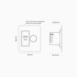 Two Way Dimmer & USB A+C Slimline Switch - Polished Nickel Black