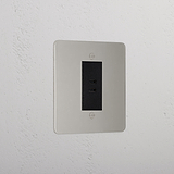 Elegant Polished Nickel Usb C+C Socket White
