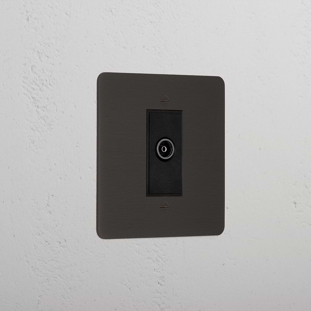 Bronze Designer Tv Outlet Socket Black