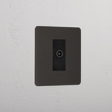 Bronze Designer Tv Outlet Socket Black
