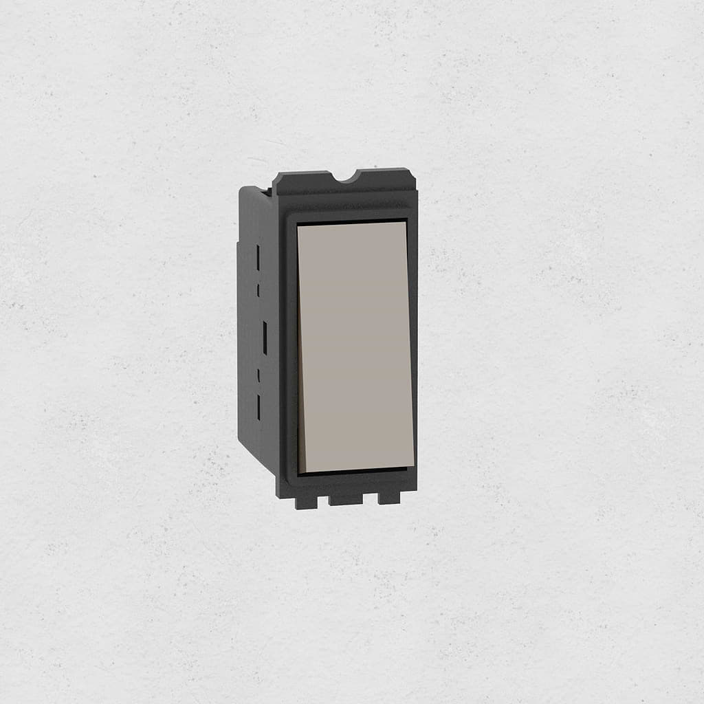 Two Way Rocker Switch - Polished Nickel Black