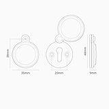canning covered key escutcheon dimensions