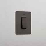 1G Two Way Rocker Slimline Switch - Bronze Black