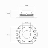 Buxton Fire Rated 50mm Fixed Trimless Downlight - White 