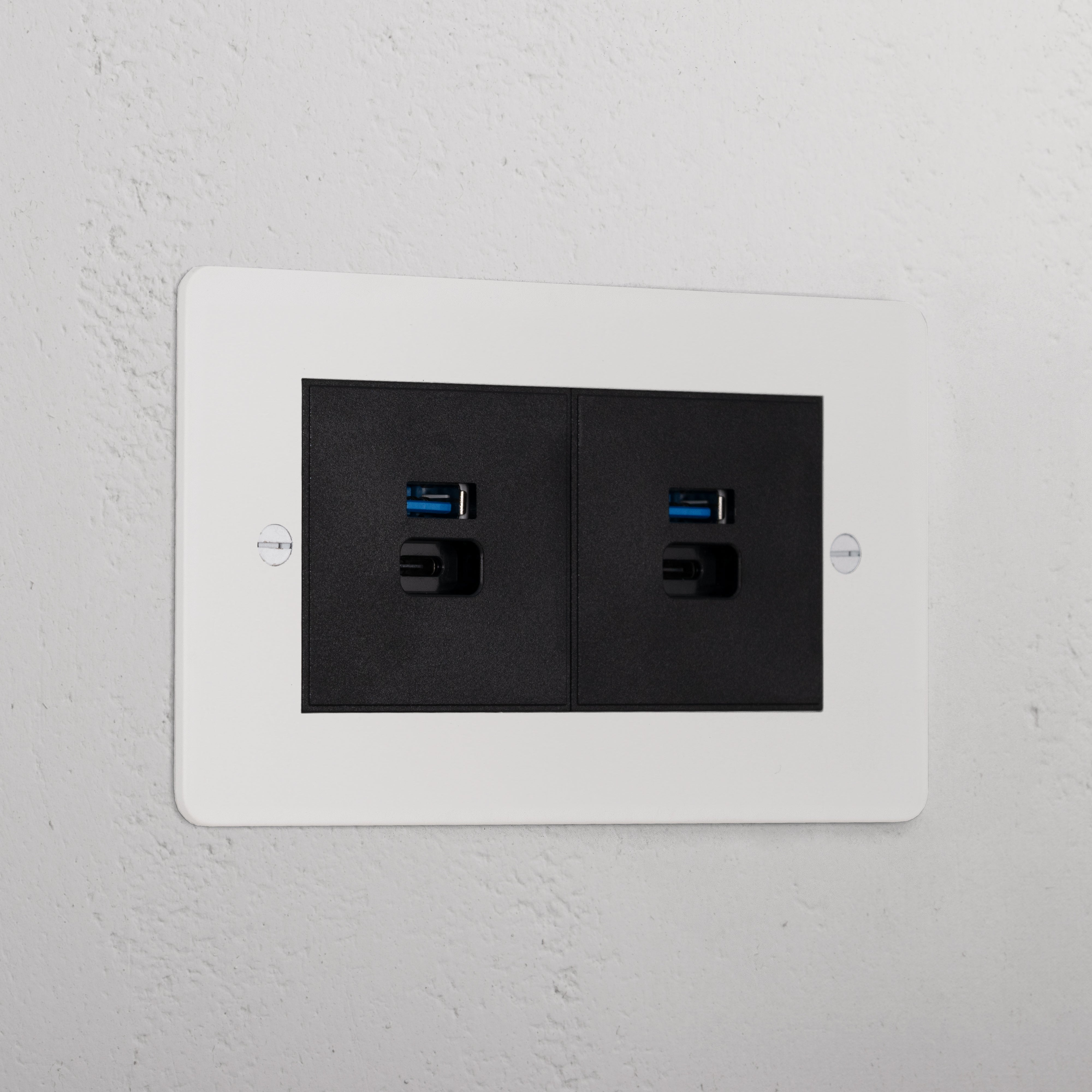 2X USB A+C Fast Charge Socket _ Paintable Black