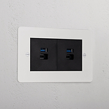 2X USB A+C Fast Charge Socket _ Paintable Black