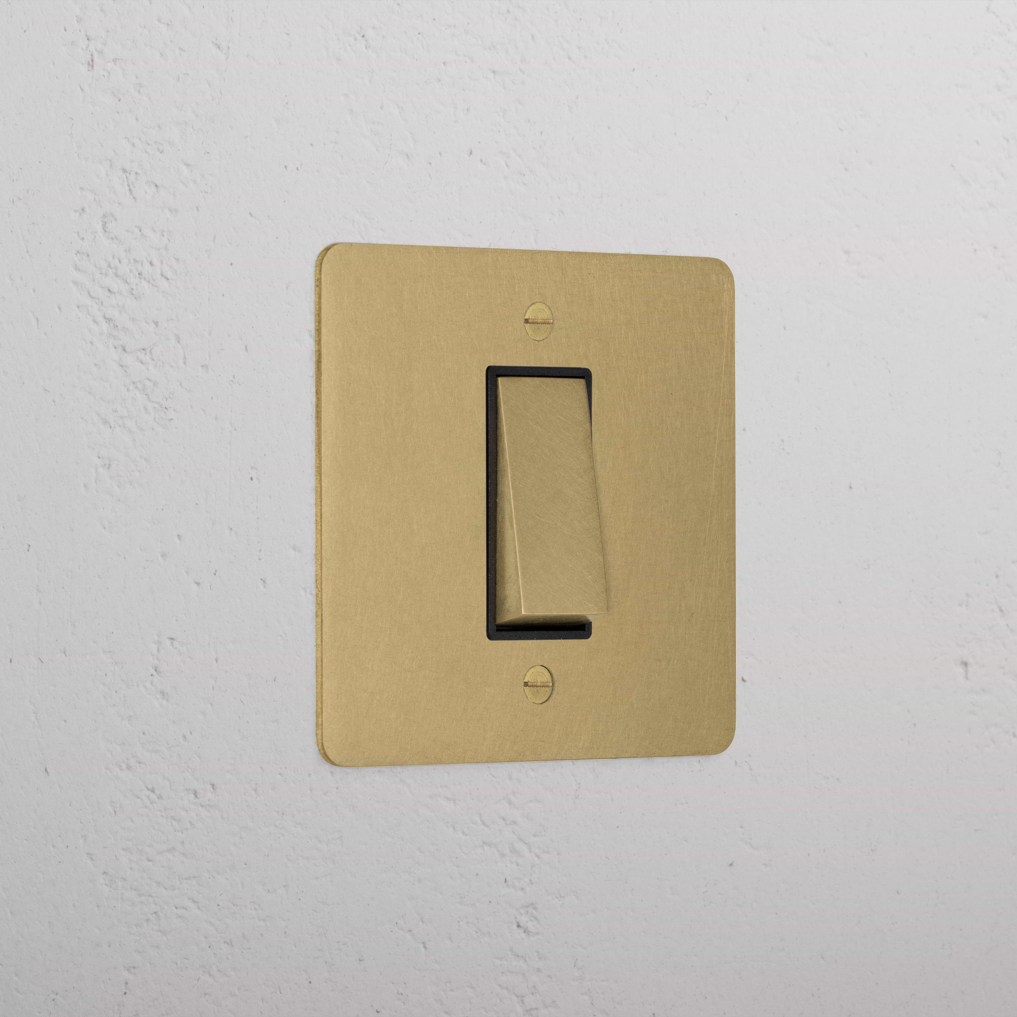 1G Retractive Rocker Switch - Antique Brass Black