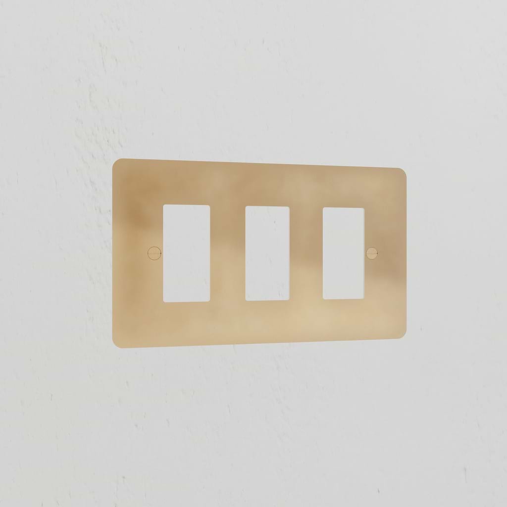3G Rocker Switch Plate - Antique Brass