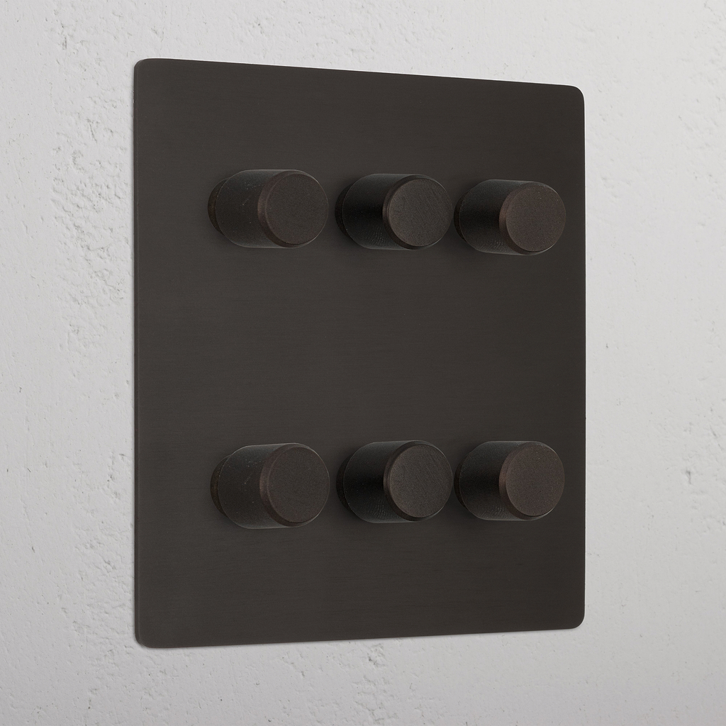 Bronze 6 Gang 2 Way Luxury Dimmer Switch