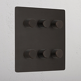 Bronze 6 Gang 2 Way Luxury Dimmer Switch