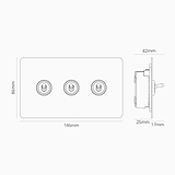 3G Two Way Toggle Switch - Paintable Antique Brass