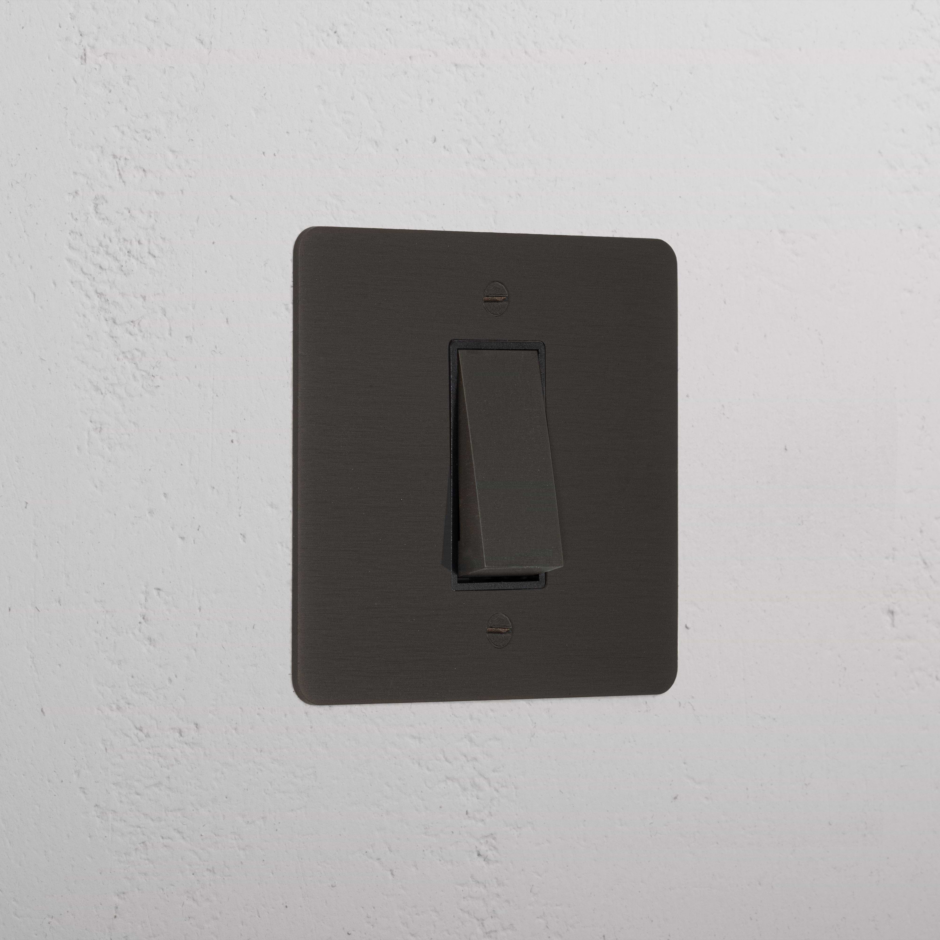 1G Double Pole Rocker Switch - Bronze Black