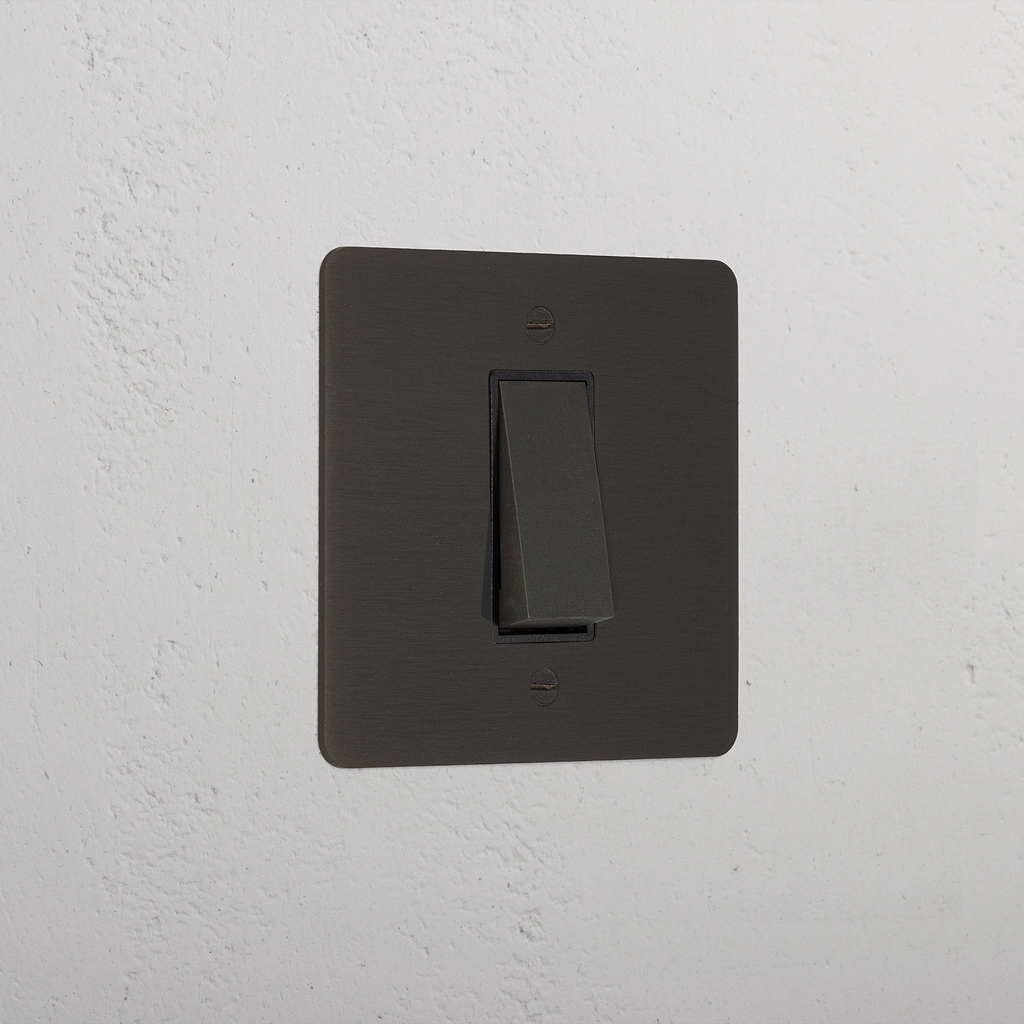 1G Double Pole Rocker Switch - Bronze Black