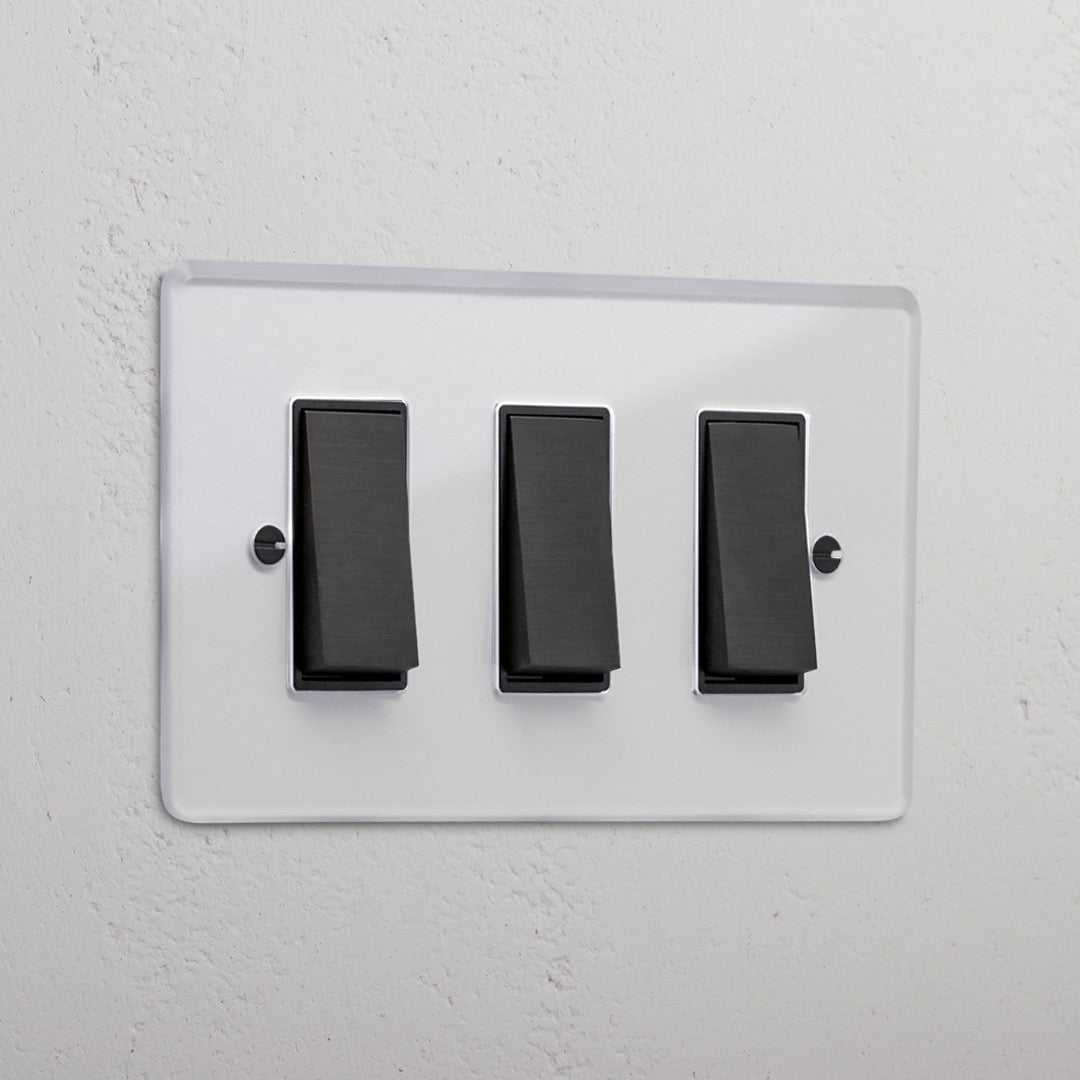 3G Two Way Rocker Switch - Clear Bronze Black