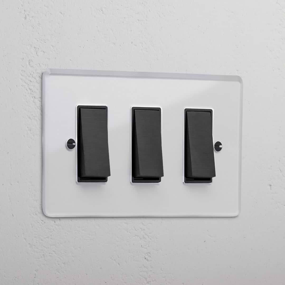 3G Two Way Rocker Switch - Clear Bronze Black