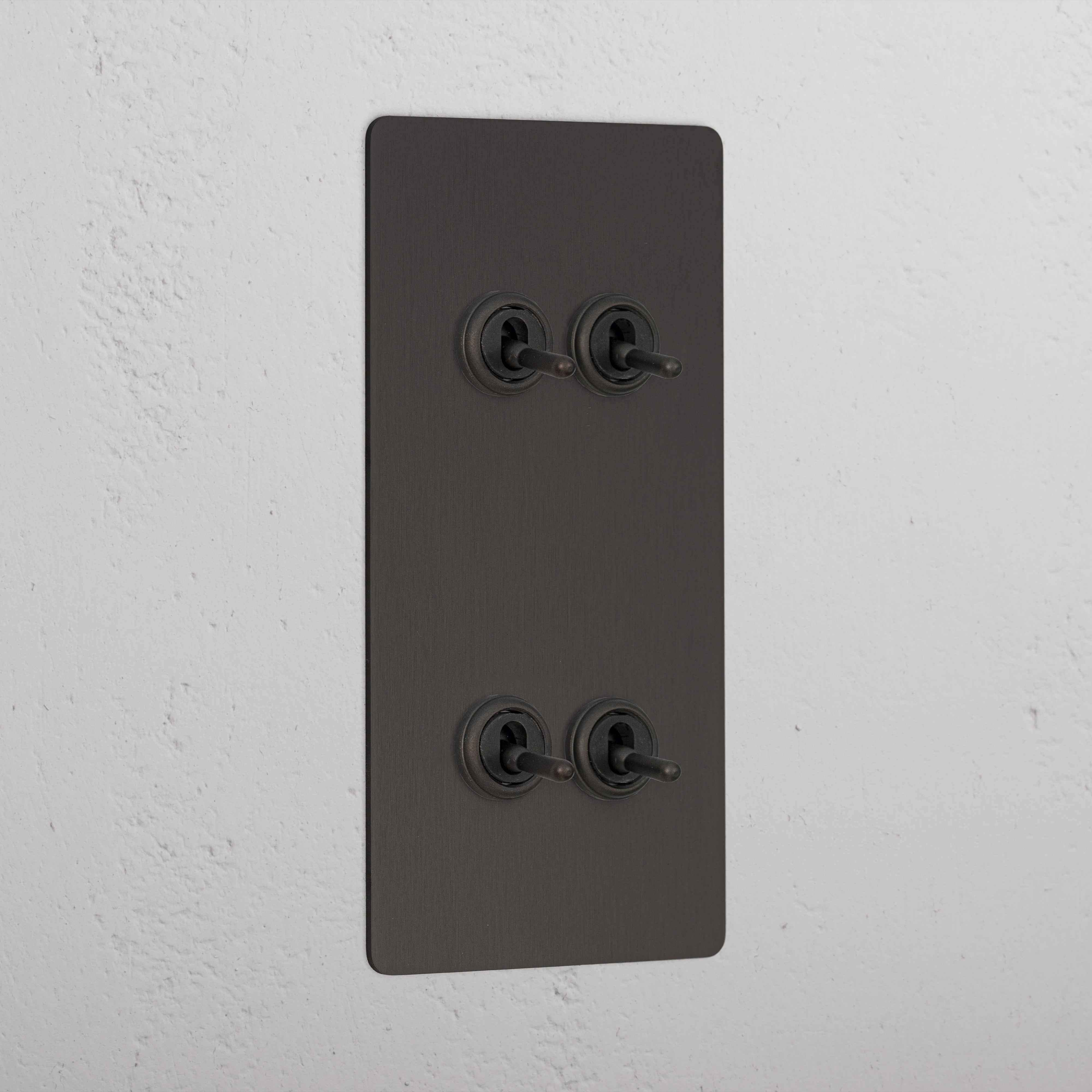 4G Vertical Two Way Toggle Switch - Bronze  
