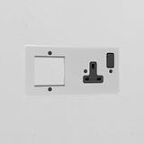1G 50mm Module & Single Socket Uk Plate - Clear Black