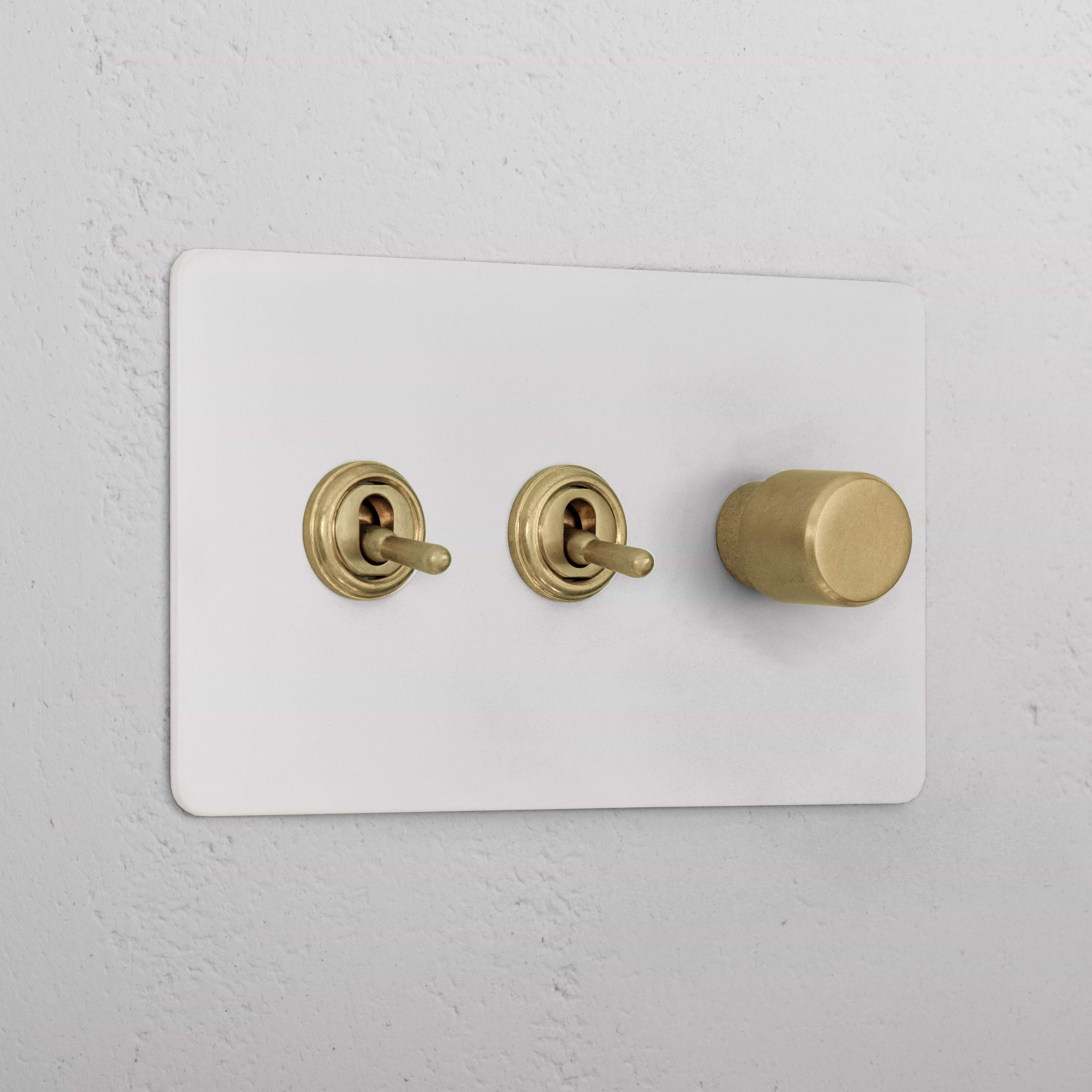 3G Mixed Switch 2T1D _ Paintable Antique Brass