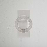 Poplar Short Plate Fixed Door Knob in polished nickel finish, sleek design on a short plate for doors.