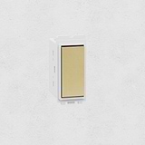 Centre Retractive Rocker Switch - Antique Brass White