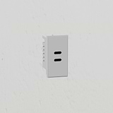 Usb C+C Outlet Module 25mm - White