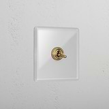 Clear Antique Brass 1 Gang 2 Way Elegant Toggle Light Switch