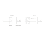 Harper Short Plate Fixed Door Handle - Polished Nickel 
