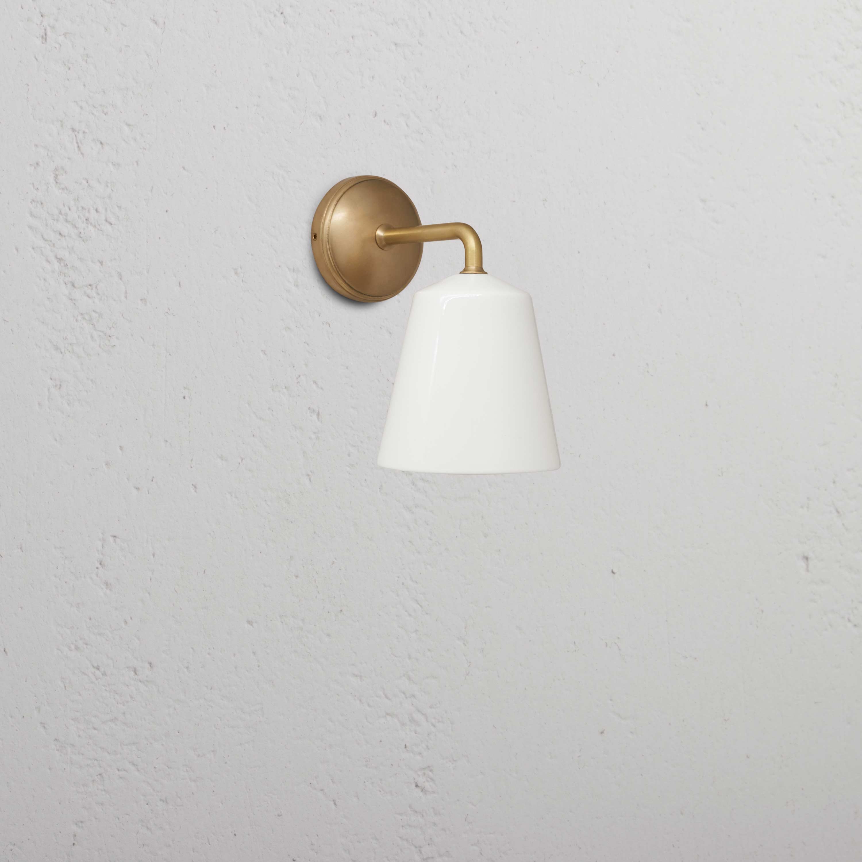 Wall Light Fine Porcelain - Antique Brass Installed On Wall In Luxury