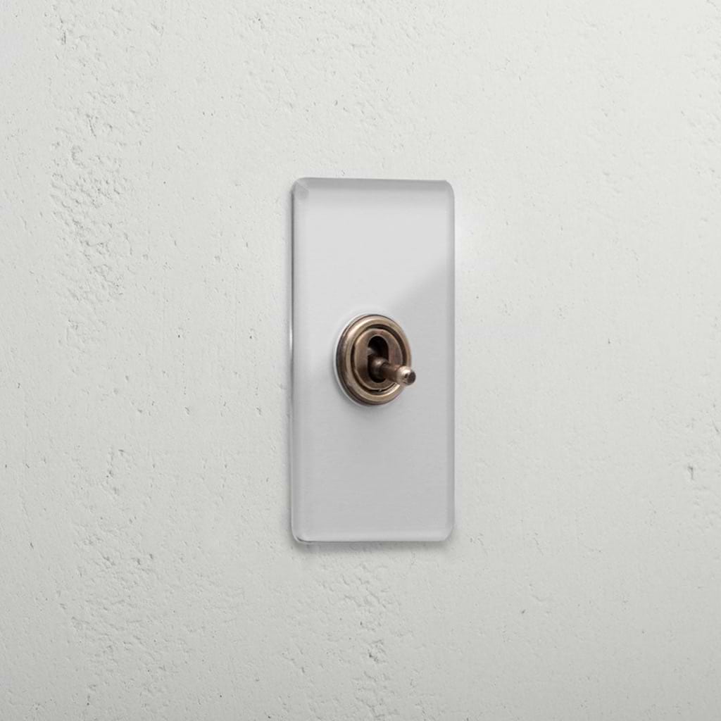 1G Architrave Intermediate Toggle Switch - Clear Antique Brass