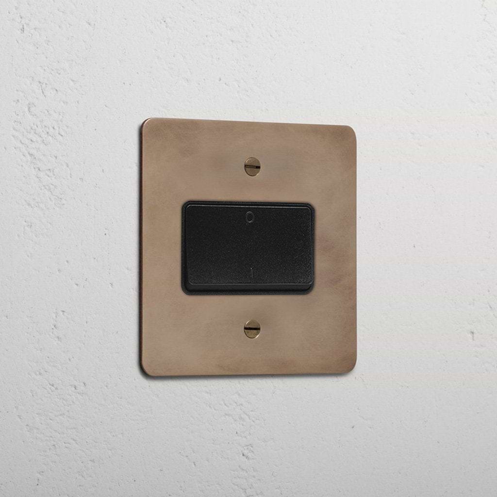 Designer antique brass fan isolator switch black