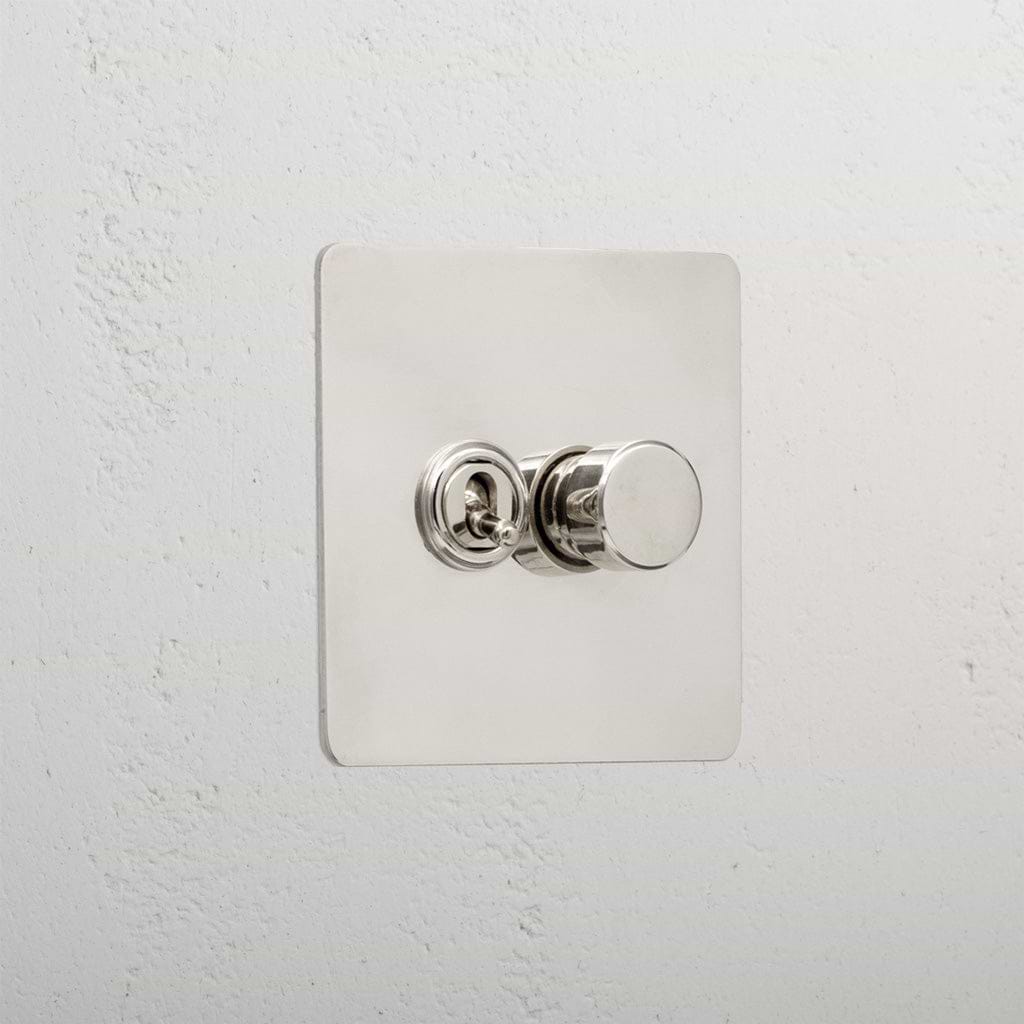 Luxury polished nickel 2 gang mixed light switch