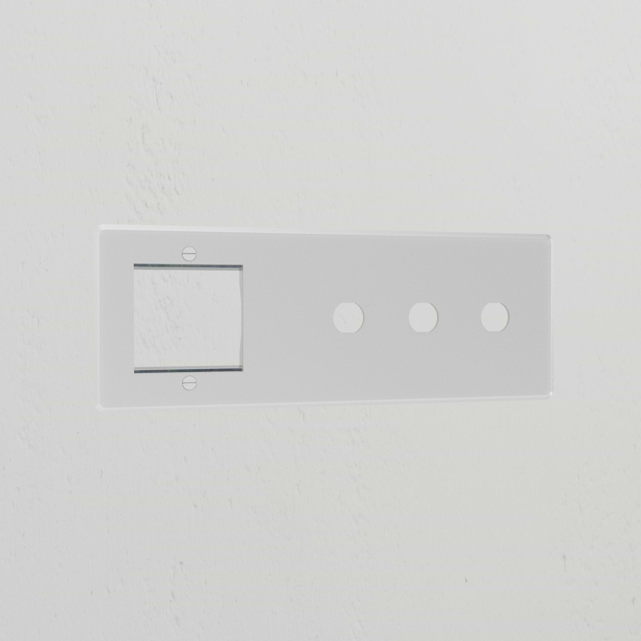 1G 50mm Module & 3G Switch Plate - Clear White