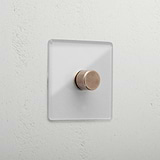Clear antique brass 1 gang 2 way designer dimmer light switch