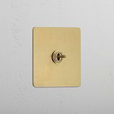 1G Centre Retractive Toggle Switch - Antique Brass