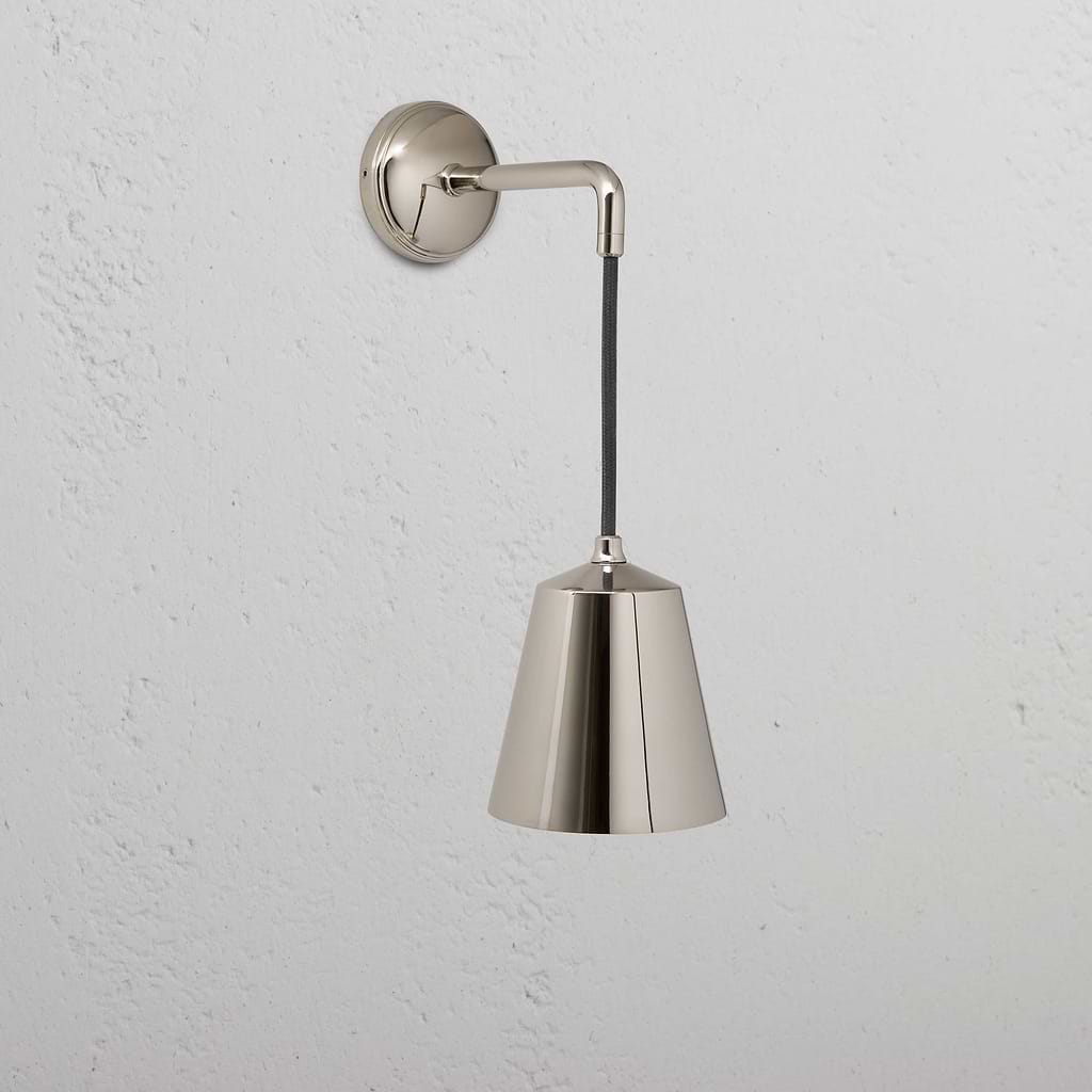Polished Nickel Hanging Wall Light with Polished Nickel Solid Brass Shade