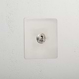 1G Centre Retractive Toggle Switch - Polished Nickel