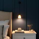 Bedside Bronze Hanging Wall Light with Fine Porcelain Shade