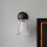 Wall Light Fluted Glass - Bronze on White Wall
