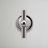 Polished Nickel Harper T-Bar Fixed Door Handle on White Background